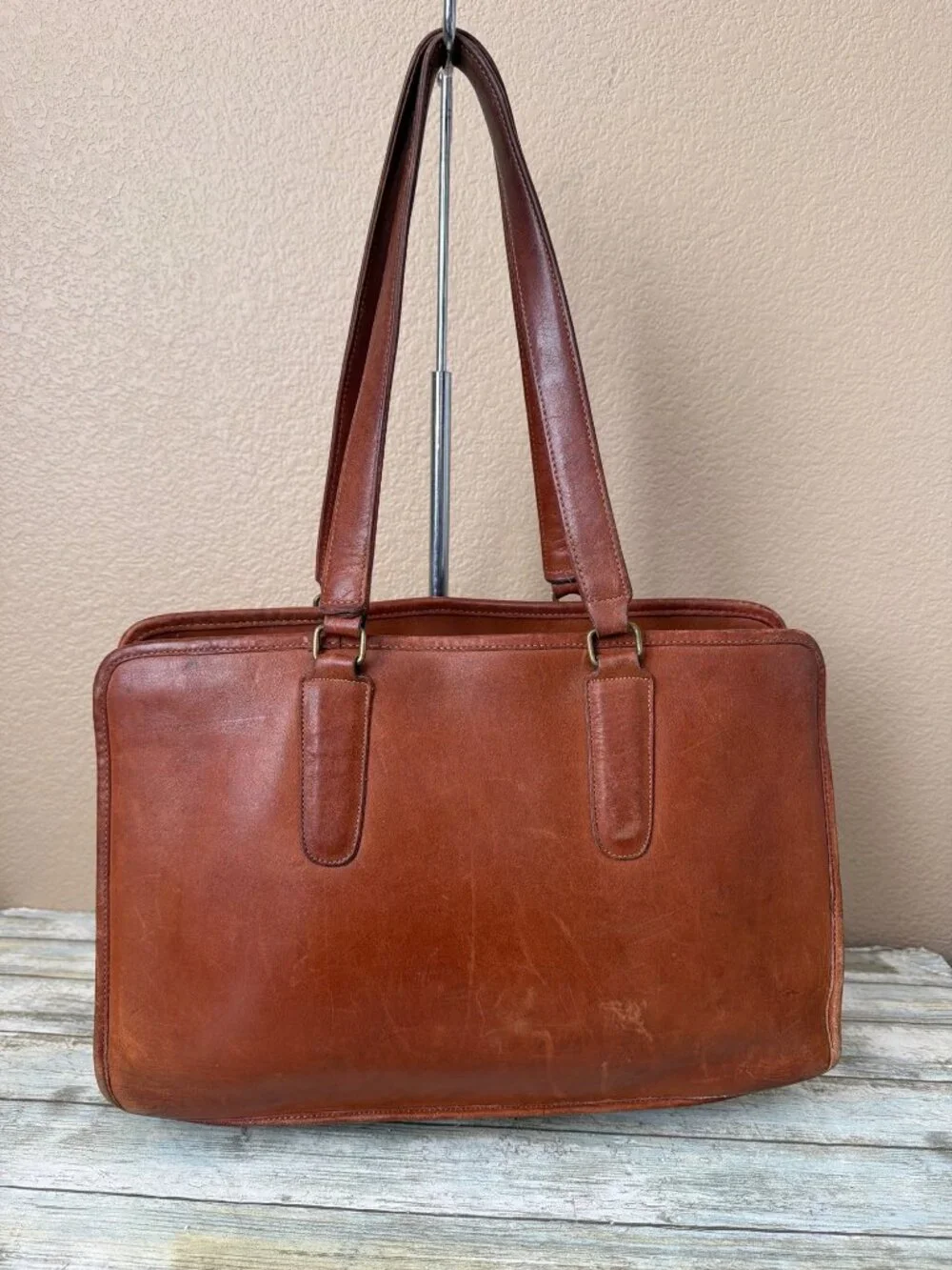 1970/80s Coach Glove Tanned British Tan Marketing Tote Bag NYC 399-0645 w/FLAWS - Picture 1 of 15